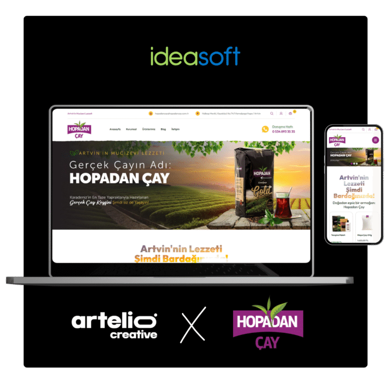 Artelio × Hopadan Çay IdeaSoft e-ticaret sitesi