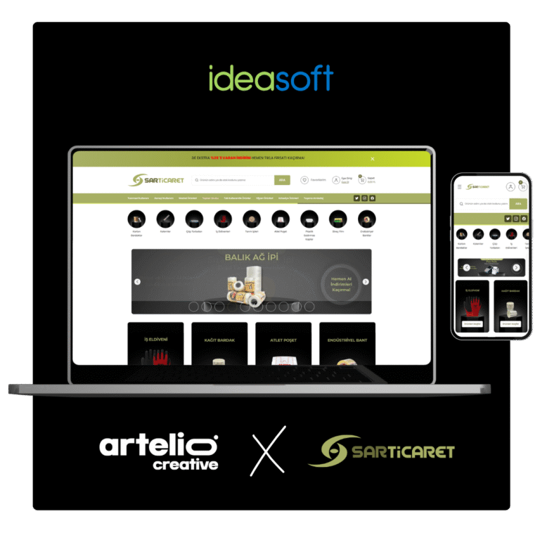 Artelio × Sar Ticaret IdeaSoft e-ticaret sitesi