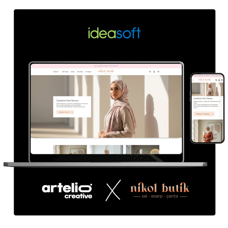 Artelio × Nikol Butik IdeaSoft e-ticaret sitesi