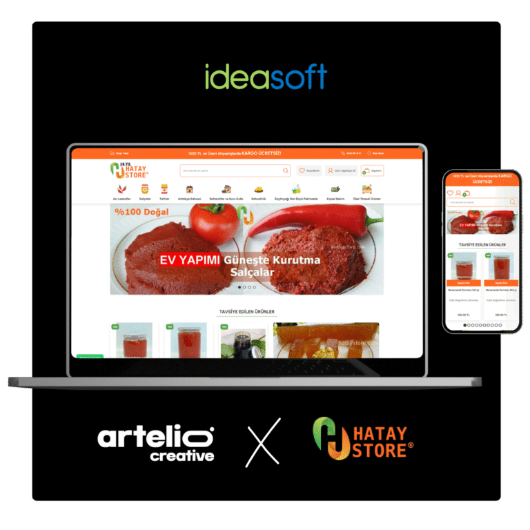 Artelio × Hatay Store IdeaSoft e-ticaret sitesi