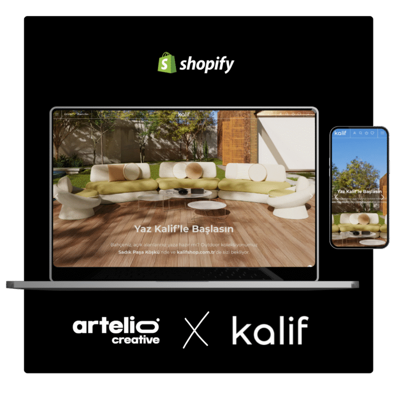 Artelio × Kalif Shopify e-ticaret sitesi
