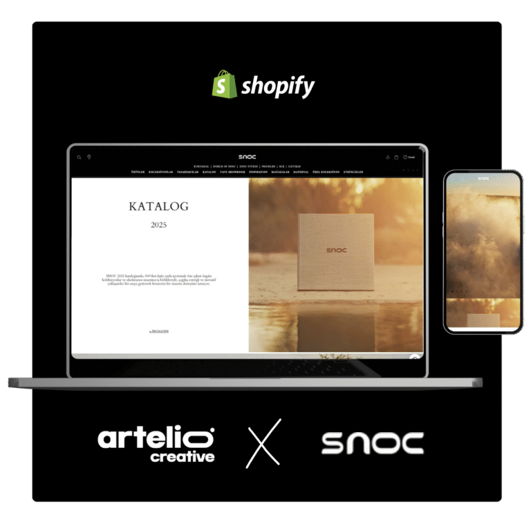 Artelio × SNOC Shopify e-ticaret sitesi