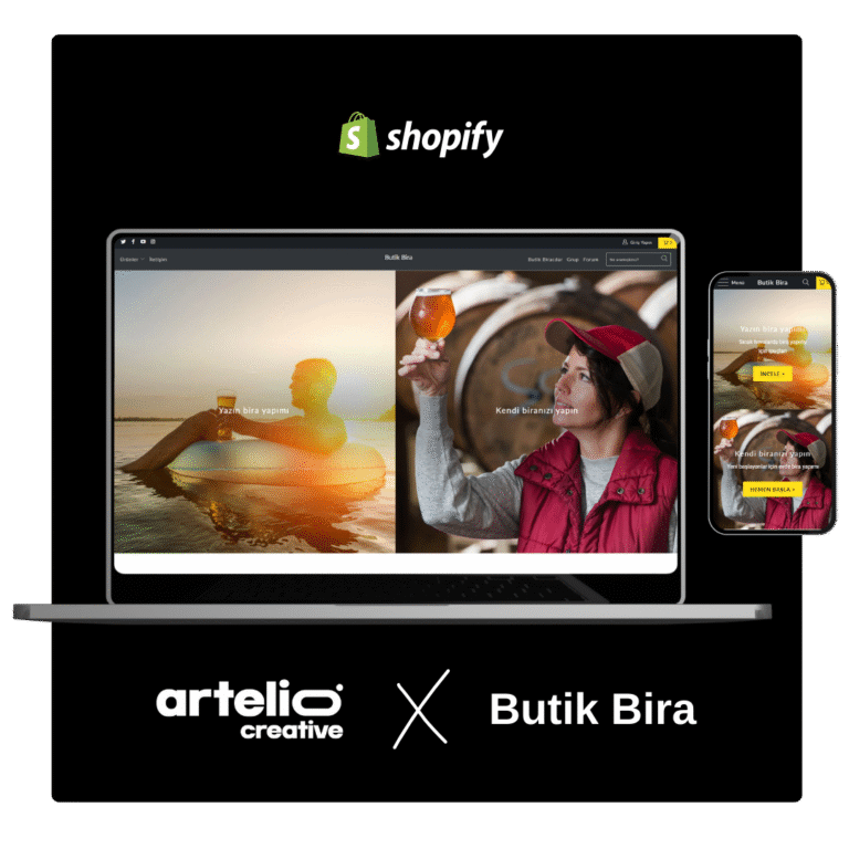 Artelio × Butik Bira Shopify e-ticaret sitesi