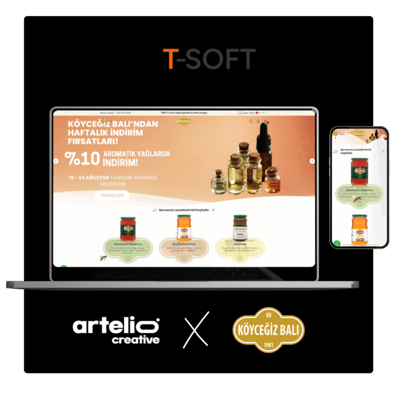 Artelio × Köyceğiz Balı T-Soft e-ticaret sitesi
