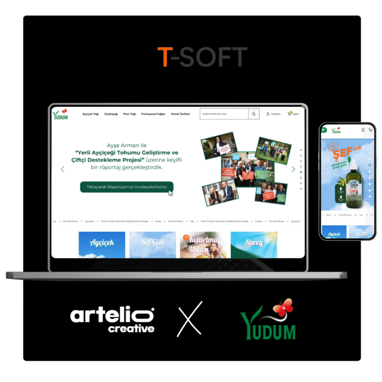 Artelio × Yudum T-Soft e-ticaret sitesi