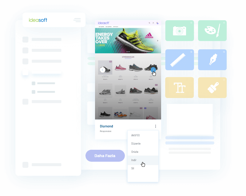 IdeaSoft özellikleri: kullanıma hazır yüzlerce ücretsiz tasarım