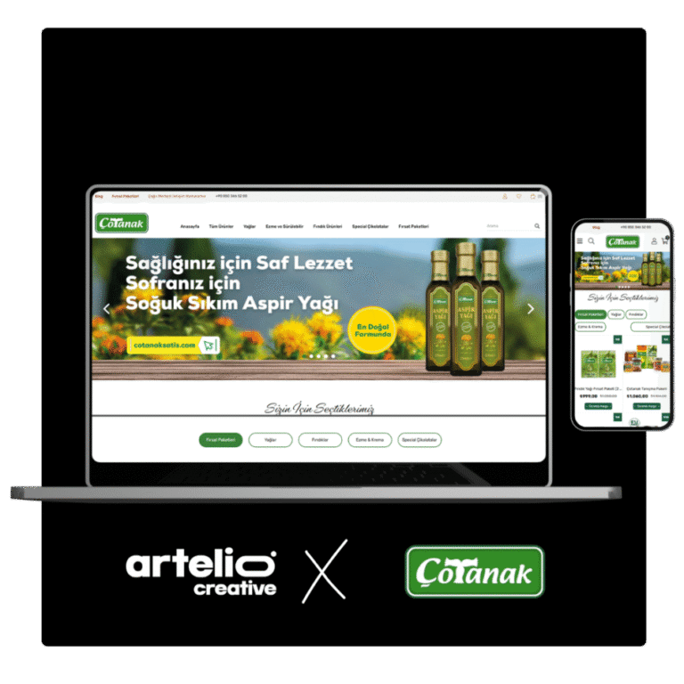 Artelio × Çotanak Ticimax e-ticaret sitesi