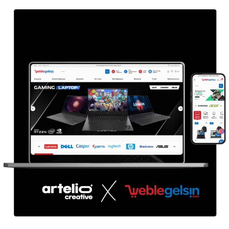 Artelio × Weblegelsin Ticimax e-ticaret sitesi
